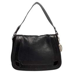Cartier Python,Suede and Leather Marcello Flap Shoulder Bag