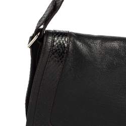 Cartier Python,Suede and Leather Marcello Flap Shoulder Bag
