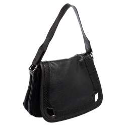 Cartier Python,Suede and Leather Marcello Flap Shoulder Bag