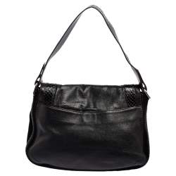 Cartier Python,Suede and Leather Marcello Flap Shoulder Bag