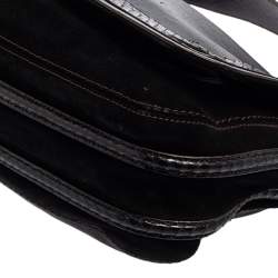 Cartier Python,Suede and Leather Marcello Flap Shoulder Bag