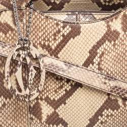 مملوكة مسبقًا حقيبة ساتشل كارتييه مارسيللو دو كارتييه جلد ثعبان بني/ بيج