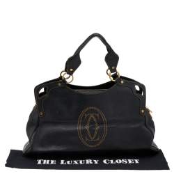 Pre Owned Cartier Black Leather Marcello de Cartier Shoulder Bag