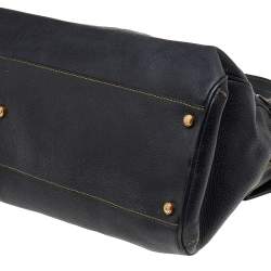 Pre Owned Cartier Black Leather Marcello de Cartier Shoulder Bag