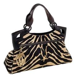 مملوكة مسبقًا Cartier Beige/Black Calf Hair and Textured Leather Marcello De Cartier 