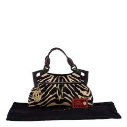 مملوكة مسبقًا Cartier Beige/Black Calf Hair and Textured Leather Marcello De Cartier 