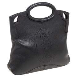 Cartier Black Leather Marcello De Cartier Foldover Clutch
