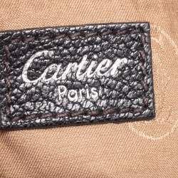 Cartier Black Leather Marcello De Cartier Foldover Clutch