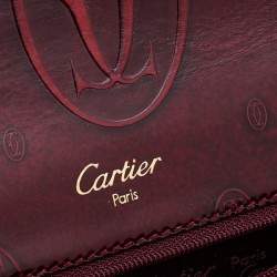 Pre Owned Cartier Burgundy Patent Leather Happy Birthday Top Handle Bag