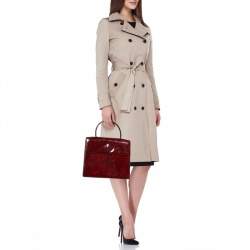 Pre Owned Cartier Burgundy Patent Leather Happy Birthday Top Handle Bag