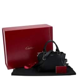 مملوكة مسبقًا حقيبة ساتشل كارتييه ميني سي دو كارتييه جلد أسود