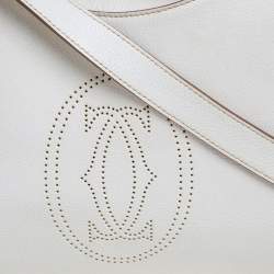مملوكة مسبقًا Cartier White Leather Medium Marcello de Cartier Bag