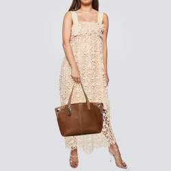 Pre Owned حقيبة يد توتس كارتييه مارسيللو دو كارتييه جلد بني وثعبان