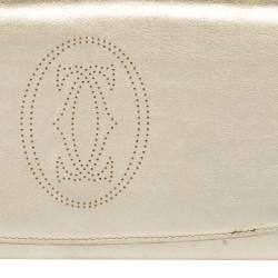 Pre Owned Cartier Gold Leather Must de Cartier Continental Wallet