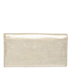 Pre Owned Cartier Gold Leather Must de Cartier Continental Wallet