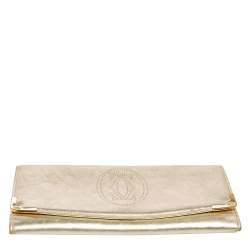 Pre Owned Cartier Gold Leather Must de Cartier Continental Wallet