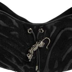 Pre Owned Cartier Black Calfhair and Leather Small Panthere de Cartier Bag