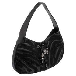 Pre Owned Cartier Black Calfhair and Leather Small Panthere de Cartier Bag