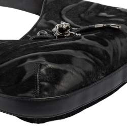 Pre Owned Cartier Black Calfhair and Leather Small Panthere de Cartier Bag