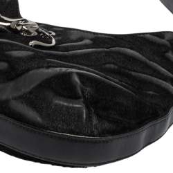 Pre Owned Cartier Black Calfhair and Leather Small Panthere de Cartier Bag