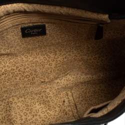 Pre Owned Cartier Black Calfhair and Leather Small Panthere de Cartier Bag