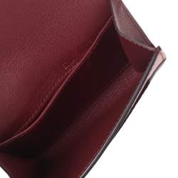Pre Owned Cartier Red Leather C de Cartier Compact Wallet