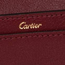 Pre Owned Cartier Red Leather C de Cartier Compact Wallet
