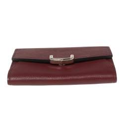 Pre Owned Cartier Red Leather C de Cartier Compact Wallet