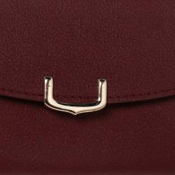 Pre Owned Cartier Red Leather C de Cartier Compact Wallet
