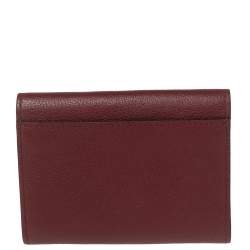 Pre Owned Cartier Red Leather C de Cartier Compact Wallet