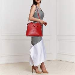 Pre Owned حقيبة ساتشل كارتييه مارسيليو دو كارتييه جلد أحمر