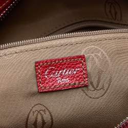 Pre Owned حقيبة ساتشل كارتييه مارسيليو دو كارتييه جلد أحمر