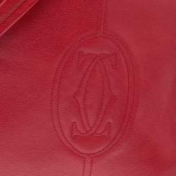 Pre Owned حقيبة ساتشل كارتييه مارسيليو دو كارتييه جلد أحمر