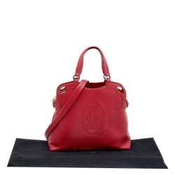 Pre Owned حقيبة ساتشل كارتييه مارسيليو دو كارتييه جلد أحمر