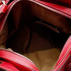 Pre Owned حقيبة ساتشل كارتييه مارسيليو دو كارتييه جلد أحمر