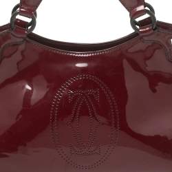 Pre Owned حقيبة كارتييه مارسلو دو كارتييه جلد حمراء لامعة