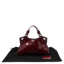 Pre Owned حقيبة كارتييه مارسلو دو كارتييه جلد حمراء لامعة