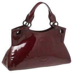 Pre Owned حقيبة كارتييه مارسلو دو كارتييه جلد حمراء لامعة