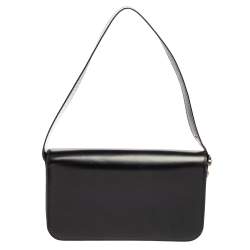 Pre Owned Cartier Black Leather Flap Shoulder Bag