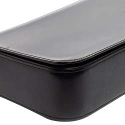 Pre Owned Cartier Black Leather Flap Shoulder Bag