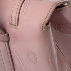 Pre Owned Cartier Pink Patent Leather Happy Birthday Flap Satchel