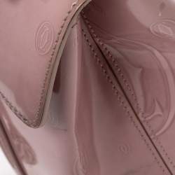 Pre Owned Cartier Pink Patent Leather Happy Birthday Flap Satchel