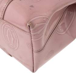 Pre Owned Cartier Pink Patent Leather Happy Birthday Flap Satchel