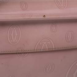Pre Owned Cartier Pink Patent Leather Happy Birthday Flap Satchel
