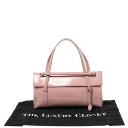 Pre Owned Cartier Pink Patent Leather Happy Birthday Flap Satchel