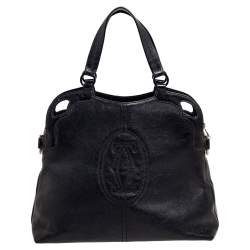 Pre Owned حقيبة ساتشل كارتييه مارسلو دو كارتييه جلد سوداء