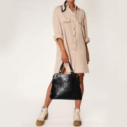 Pre Owned حقيبة ساتشل كارتييه مارسلو دو كارتييه جلد سوداء