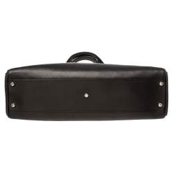 Pre Owned Cartier Black Leather and Snakeskin Medium Marcello de Cartier Bag