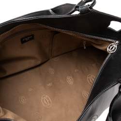 Pre Owned Cartier Black Leather and Snakeskin Medium Marcello de Cartier Bag