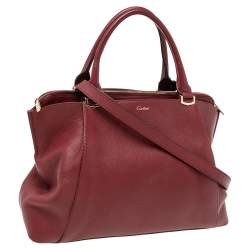 Pre Owned Cartier Red Leather C de Cartier Bag